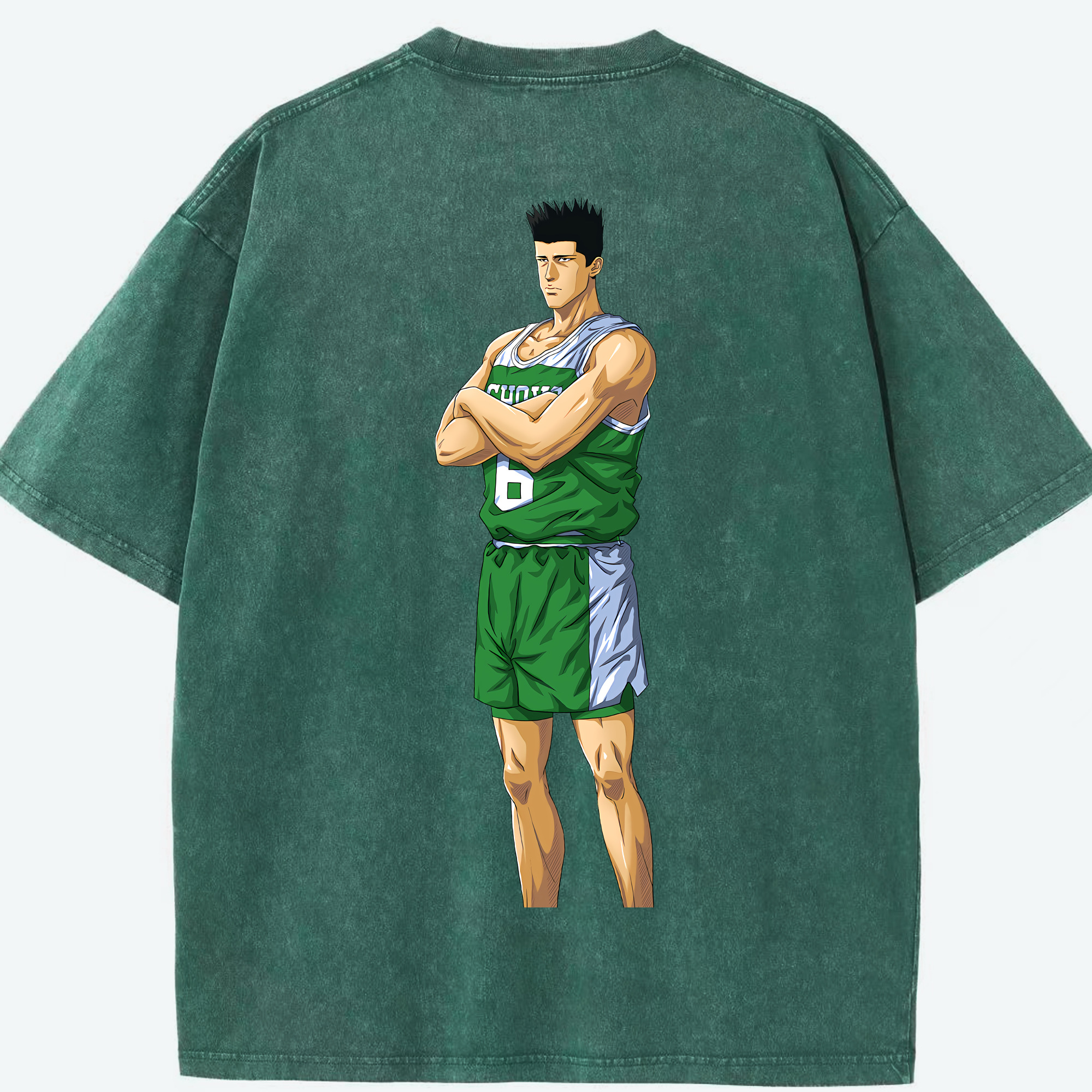 SLAM DUNK／スラムダンク 綿100% ヴィンテージ風 半袖Tシャツ（背面プリント）